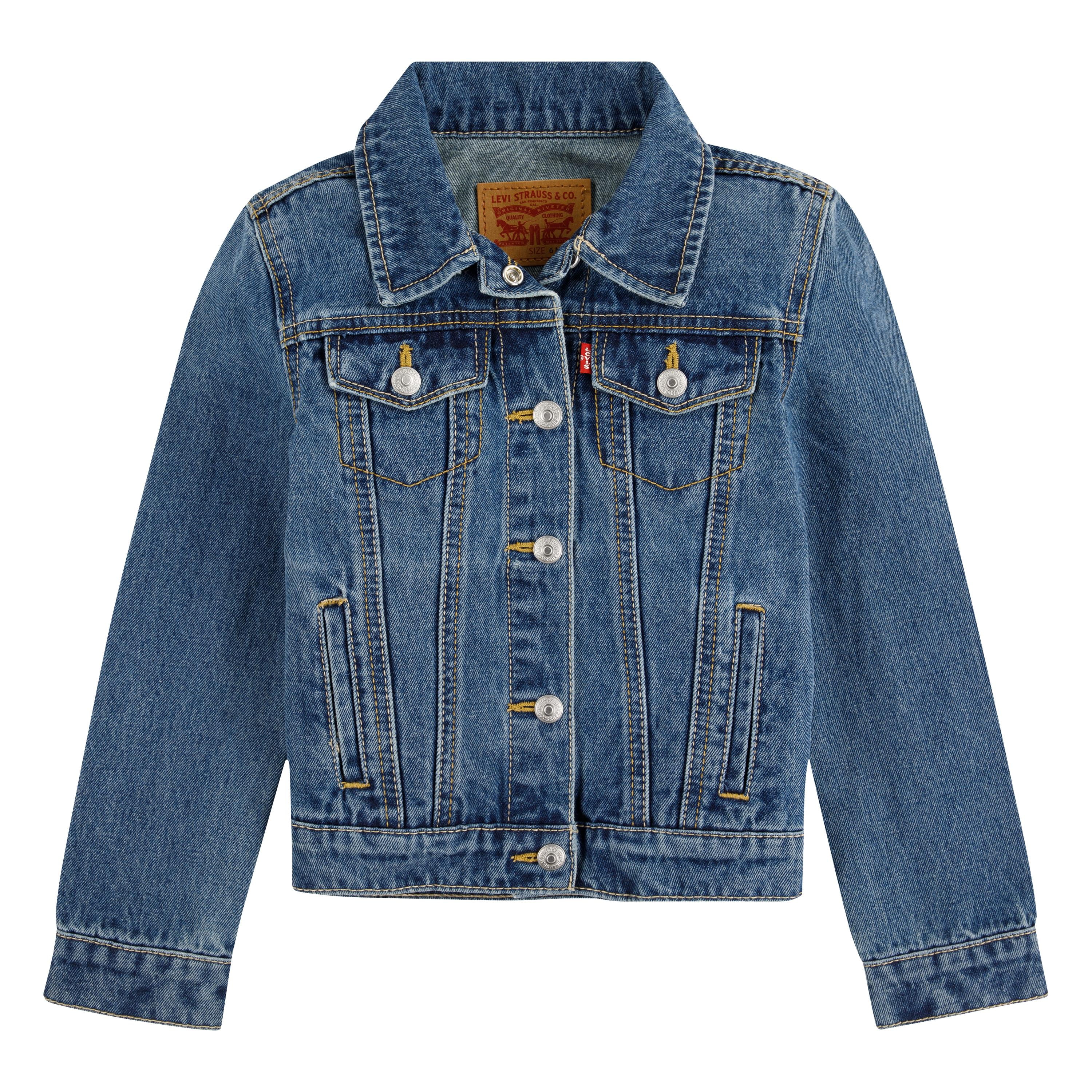 Levi s Girls Denim Trucker Jacket Sizes 4 16 Walmart