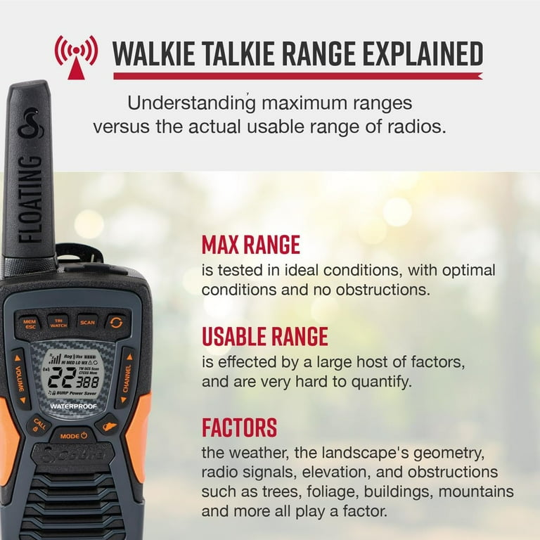 Cobra 37-Mile Walkie Talkie, IP67 Waterproof Floating Two Cobra 37-Mile Walkie Talkie, IP67 Waterproof Floating Two