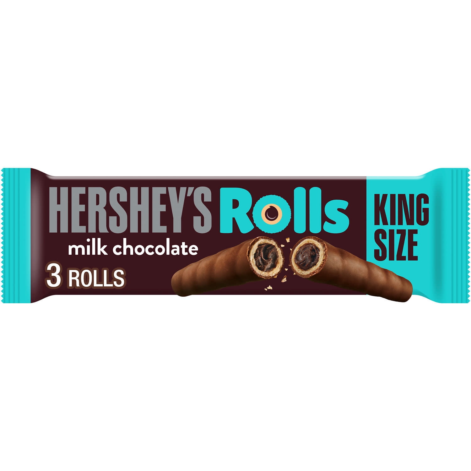 Hershey's Rolls Milk Chocolate Wafer King Size, Candy Pack, 2.5 Oz