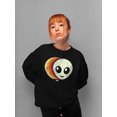 thumbnail image 2 of Layered Alien Emoji Vibes - Retro Galactic Graphic Women's Sweatshirt, 2 of 4