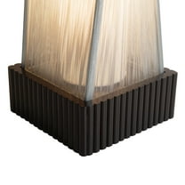 NOVA OF CALIFORNIA Torque Accent Floor Lamp - Ebony Finish, Hand-knotted Silvered String Shade
