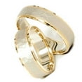 thumbnail image 3 of Pompeii3 14K Gold Matching Two Tone Hammered Wedding Ring Set, 3 of 5