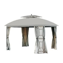 Garden Winds Replacement Canopy Top Cover Compatible with The Style Selections TPGAZ2236 Gazebo - RipLock 350 - Slate Gray