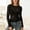 Black, variant on Womens See Through Crew Neck T-Shirt Fashion Long Sleeve Sheer Mesh Top Slim Fit Layering Base Layer Trendy Y2K Clubwear Tee