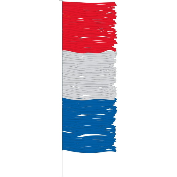 SSWBasics Metallic Antenna Pennant Fringe - Red/Blue/Silver - 32"H x 12"W - Pack of 12