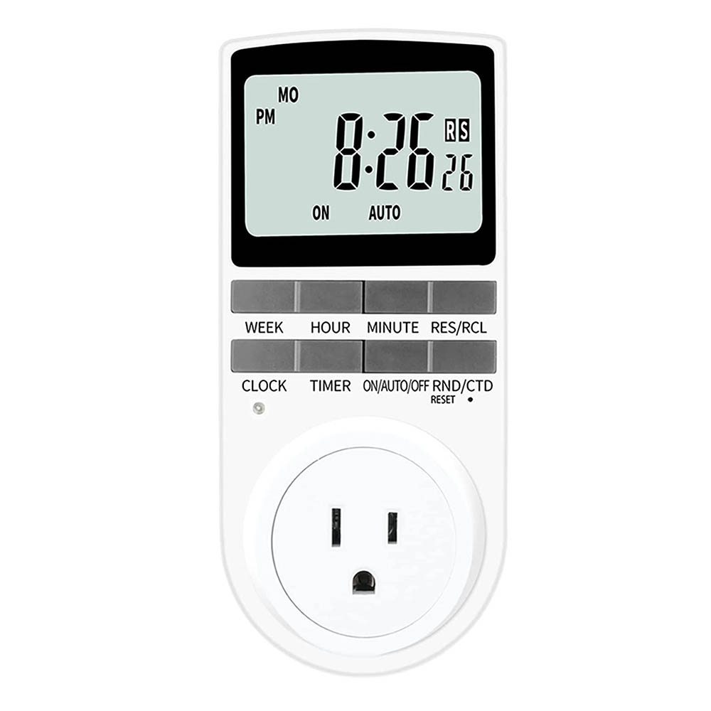 Timer Outlet, Multifunctional Programmable Plugin Digital Timer Switch with 3Prong Outlet for
