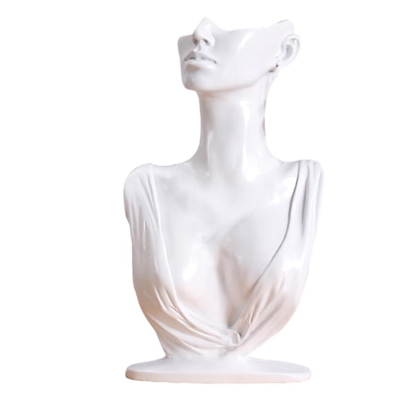 Exhibidor de collares y aretes de resina, maniquí organizador para mujer, cadena colgante 7.8x2.8x12.6 pulgadas