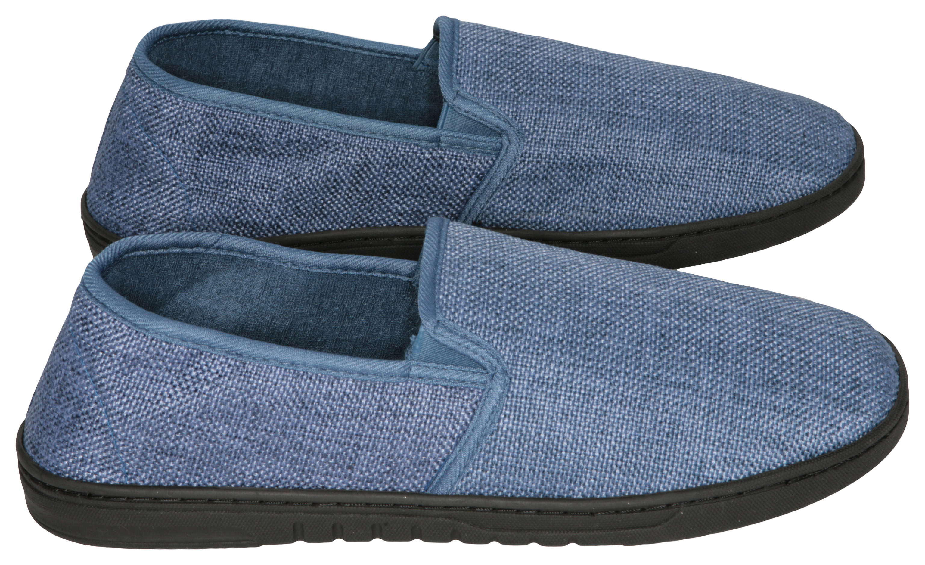 Deluxe Comfort Men's Memory Foam Slipper, Size 9-10 – Soft Linen 120D SBR Insole and Rubber Outsole – Pure Suede Shoes – Non-Marking Sole – Men's Slippers, Blue - image 2 of 5