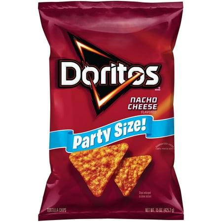 Doritos Nacho Cheese Flavored Tortilla Chips, Party Size, 15 oz Bag