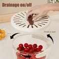 thumbnail image 4 of Cesta de drenaje y conservación 2 en 1, frutero con tapa coladora, cuenco para lavar frutas y verduras con asa plegable para camping, cocina y nevera., 4 of 8