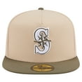 thumbnail image 2 of Men's New Era Light Beige/Olive Seattle Mariners Two-Tone Color Pack A-Frame 59FIFTY Fitted Hat, 2 of 5