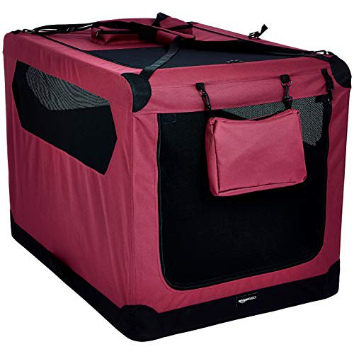 Premium Folding Portable Soft Pet Dog Crate Carrier Kennel 42 x 31 x 31 Inches, Red Walmart