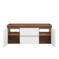 thumbnail image 3 of Pemberly Row 48" MDF and Particleboard Bathroom Vanity Cabinet-White/Walnut, 3 of 8