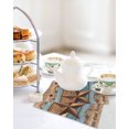 thumbnail image 4 of Western Texas Star Retro Kitchen Dish Towels for Drying Dishes Set of 4, Vintage Farmhouse Blue Brown Wood Grain Waffle Weave Microfiber Hand Tea Bathroom Towels Quick Dry & Absorbent Towel 12x12, 4 of 7