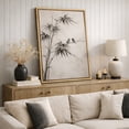 thumbnail image 4 of Framed Canvas Print Asian Ink Bamboo with Birds Wall Art Minimalist Oriental Nature Decorative for Living Room Bedroom - 24"x36" NATURAL, 4 of 8