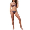 thumbnail image 2 of Conjuntos de bikini de patrón de ondas a rayas en bloques de color para mujer, 2 piezas, parte superior halter y parte inferior triangular, trajes de baño grandes de arcoíris, 2 of 5