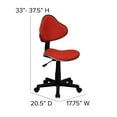 thumbnail image 6 of Flash Furniture Red Fabric Swivel Ergonomic Task Office Chair, 6 of 12