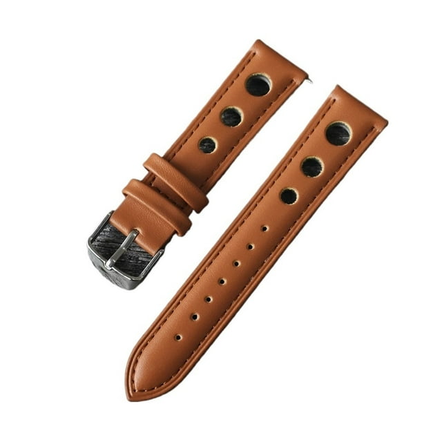 WANGQ Genuine Leather Watchband 18mm 20mm 22mm 24mm Brown Coffee Black Racing Strap Handmade Stitching Quick Release Watch Band