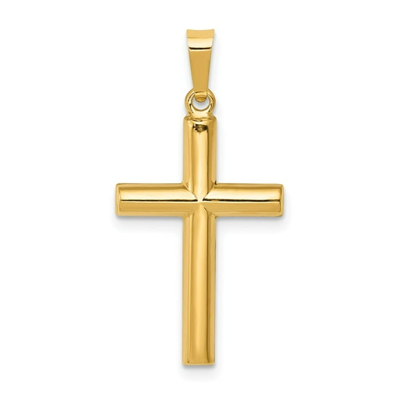 FB Jewels 14K Yellow Gold Hollow Cross Pendant