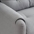 thumbnail image 5 of AOOWOW 79.5 Inch Teddy Cotton Linen Sofa, Minimalist Stylish Couch with Tapered Metal Legs, Metal Trim Accents and Hidden Storage Function, Light Gray, 5 of 8