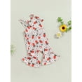 thumbnail image 3 of Bagilaanoe Toddler Baby Girl Jumpsuit Sleeveless Floral Print Romper Overalls 6M 12M 18M 24M 3T 4T Kids Long Flared Pants Summer Clothes, 3 of 7