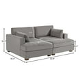 thumbnail image 6 of DREAMSIDEA Indoor Chaise Lounge Chair Upholstered Corduroy Sofa Counch with Armrest for Living Room,Light Grey, 6 of 8