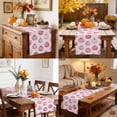 thumbnail image 4 of Fall Thanksgiving Table Runner - 72 Inch Long Pink Pumpkin Autumn Rustic Boho Cotton and Linen Blended Dress Scarves Farmhouse Table Runner for Kitchen Dining, Coffee Table, 13" x 72", 4 of 8