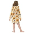 thumbnail image 5 of FORMRS Niños Bathrobe Unisex Hooded Robe Soft Plush Pajamas Sleepwear, Size 7-9T, Watercolor Sunflowers and Leaves, 5 of 7
