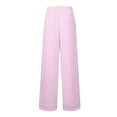 thumbnail image 6 of Lroveb Wide Leg Pants for Women, High Waisted Summer Pants Womens, Womens Solid Elastic Pants Waist Pink, 6 of 7