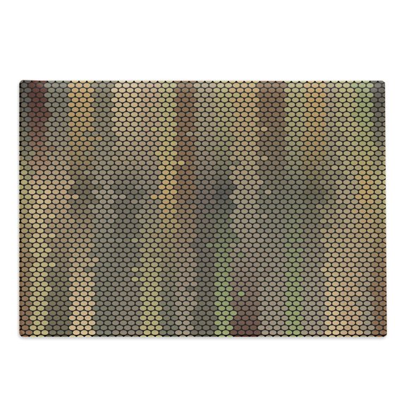 Earth Tones Cutting Board, Party Entertainment Theme with Iconic Disco Ball Inspired Pattern Dotted Print, Decorative Tempered Glass Cutting and Serving Board, Large Size, Multicolor, by Ambesonne