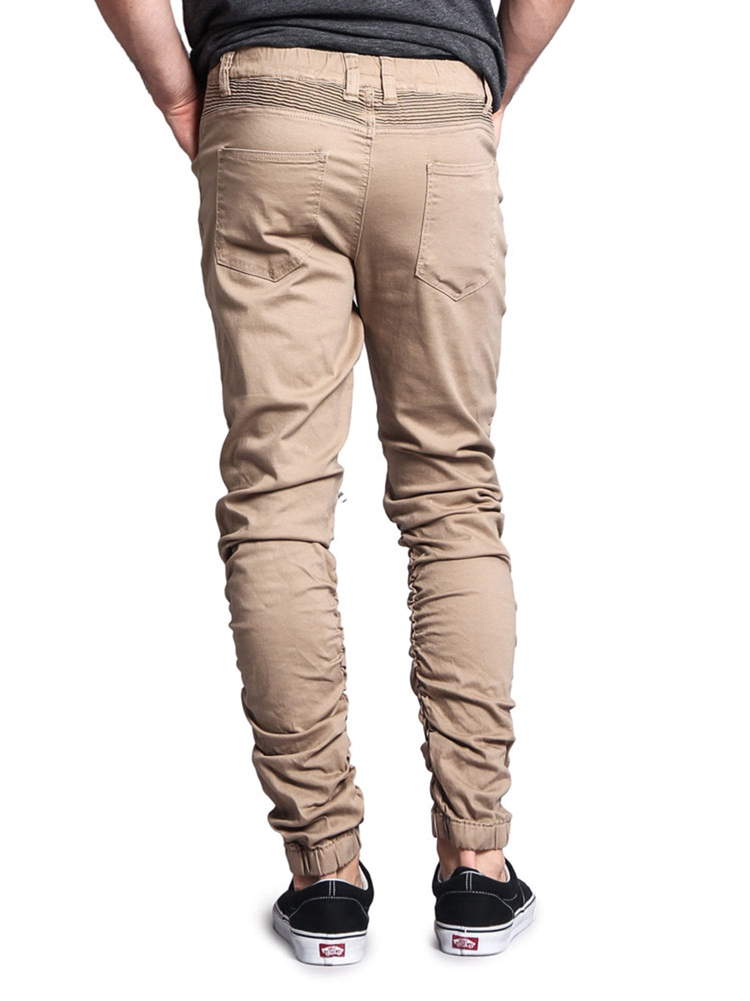 stacked khaki pants