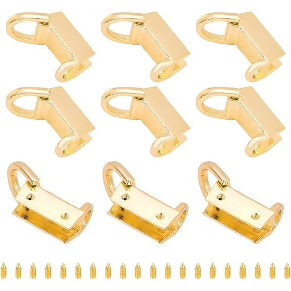 10 Sets Handbag Side Clip Buckles Double Ring Purse Suspension Clasp Strap Belts Lanyard Ring Hardware Gold Metal Chain Connector Buckles DIY Shoulder Bag Purse Making Accessory