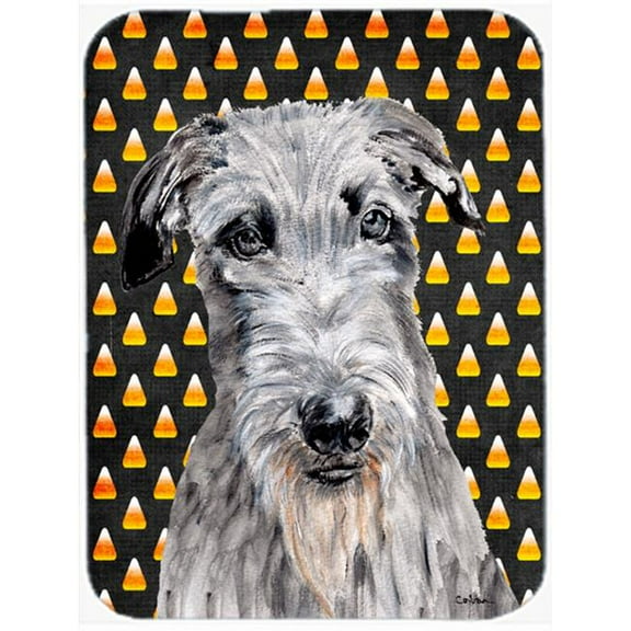 Scottish Deerhound Candy Corn Halloween Mouse Pad, Hot Pad Or Trivet, 7.75 x 9.25 In.