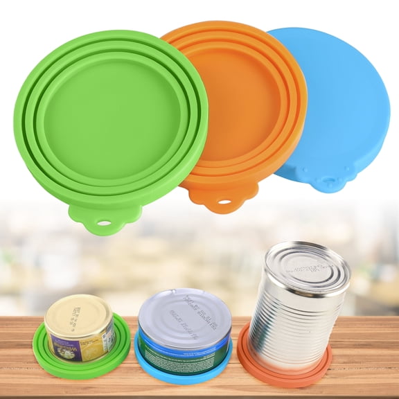 3pcs Pet Food Can Lids,Universal FDA Safe BPA Free Silicone Cat Dog Food Can Lids Covers Fit Standard Size Canned