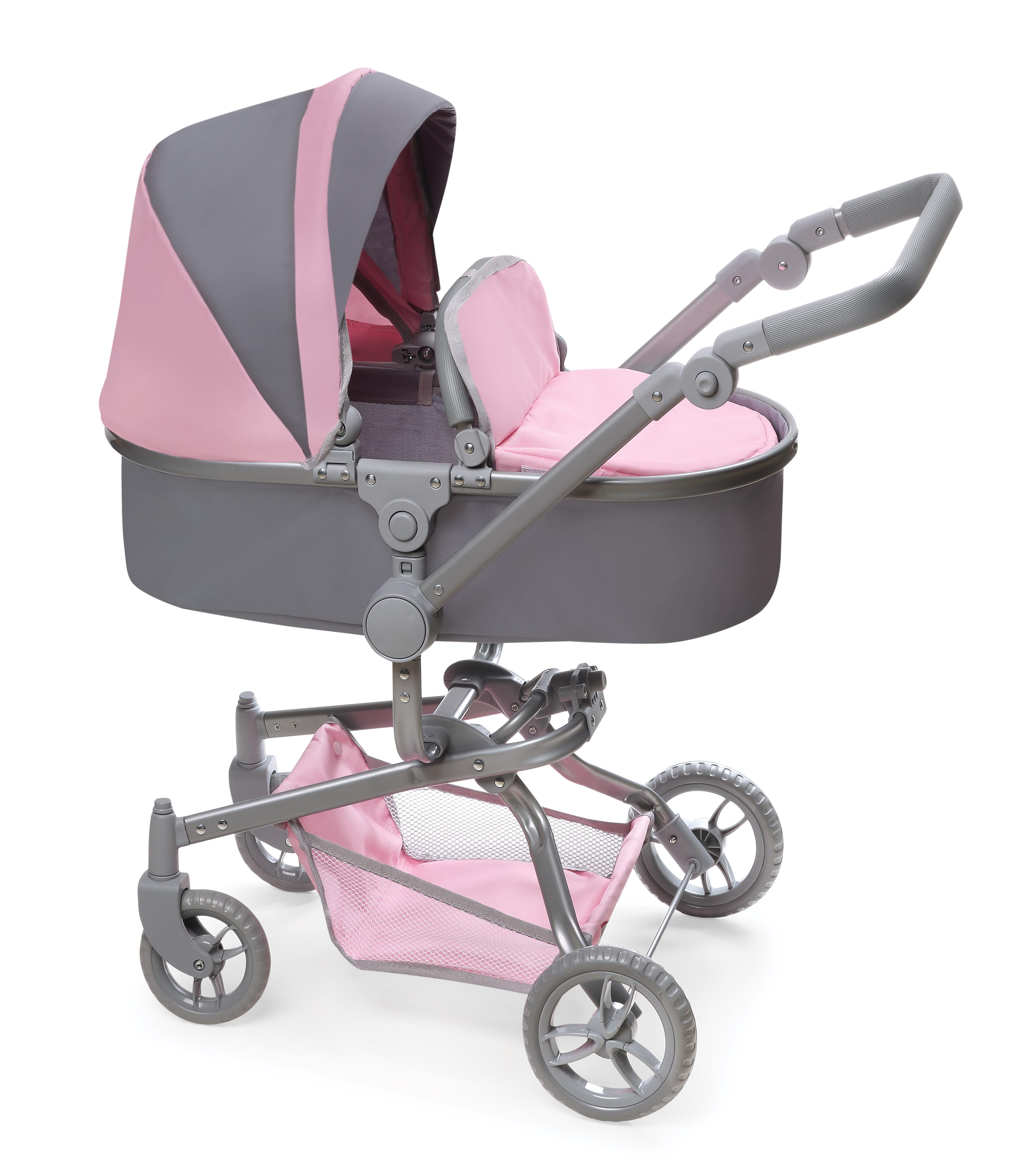 pink and black pram