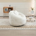 thumbnail image 4 of 41.3''L Oversized Upholstered Chenille Bean Bag Chair, Double Lazy Sofa with Pillows for Living Room, Bedroom, Indoor and Outdoor, Beige, 4 of 7