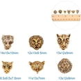 thumbnail image 2 of 6 Style Antique Gold Spacer Beads 30pcs Leopard Tiger Lion Fox Head Beads Connector Charm Beads for Men Bracelet Necklace Earrings Jewelry Making Supplies, 2 of 7