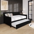 thumbnail image 2 of Home Design Minot Twin Solid Wood Daybed with Pull-out Trundle, Black, 2 of 14