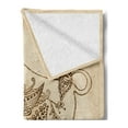 thumbnail image 2 of Zodiac Taurus Soft Flannel Fleece Throw Blanket, Hand Drawn Bull with Ornaments Vintage Antique Design, Cozy Plush for Indoor and Outdoor Use, 50" x 70", Brown and Sand Brown, by Ambesonne, 2 of 5