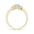 thumbnail image 2 of ANGARA Natural Solitaire Aquamarine Split Shank Ring with Trio Diamonds in 14K Yellow Gold for Women (Size-7x5mm) | March Birthstone, Anniversary, Jewelry Gift for Women | Natural Aquamarine Ring, 2 of 9