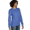 thumbnail image 4 of Hanes Pocket T-Shirt Long Sleeve Unisex Garment Dyed Tee Crewneck Cotton, 4 of 4
