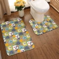 thumbnail image 2 of Yiaed Hawaiian Style Print Bathroom Mat Set 2 Pieces Mat Anti-Skid Pad Ultra Soft and Absorbent Bathroom Bath Mat Contour Bath Rugs for Toilet Base, 2 of 6
