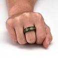 thumbnail image 2 of Tungsten Carbide Green Cured Wood Design Black Wedding Band Ring Mens Womens 8MM w/ FREE Engraving, 2 of 7