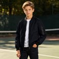 thumbnail image 4 of Enyan Teens Bomber Jacket Lightweight Casual Spring Fall Windbreaker Zip Up Coat with Pocket for Boys Girls, 4 of 9