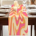 thumbnail image 3 of Pink Orange Table Runner 48 Inches Long, Cotton Linen Table Runner Dresser Scarf, Art Abstract Modern Geometric Short Fabric Tablerunners for Dining Coffee Tables Wedding Holiday Party 13"x48", 3 of 9