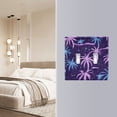 thumbnail image 5 of Haosy Light Switch Cover Plate 3 Gang Electrical Outlet Covers Pink Blue Plam Tree Decorate Wall Plate 4.56”x4.48”, 5 of 8