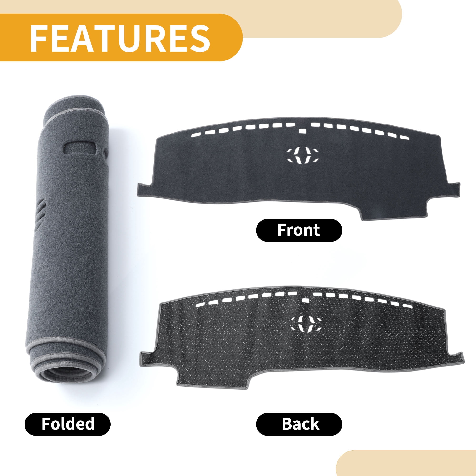 Unique Bargains Dashboard Cover Anti-Slip Dash Cover Mat Carpet for Ford Explorer 2020-2024 Polyester Gray
