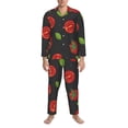 thumbnail image 3 of Fotbe Tomatoes1 Pijama de Hombre con Estampado de Manga Larga, Conjunto de 2 Piezas, Ropa de Dormir Suave y Cómoda con Bolsillos-XX-Large, 3 of 7