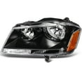 thumbnail image 3 of cciyu Headlight Assembly 2008-2014 for Dodge Avenger Black Housing Amber Reflector Driver Passenger Side Headlamps 5116343AD, 5116342AD, 5303745AD, 3 of 4