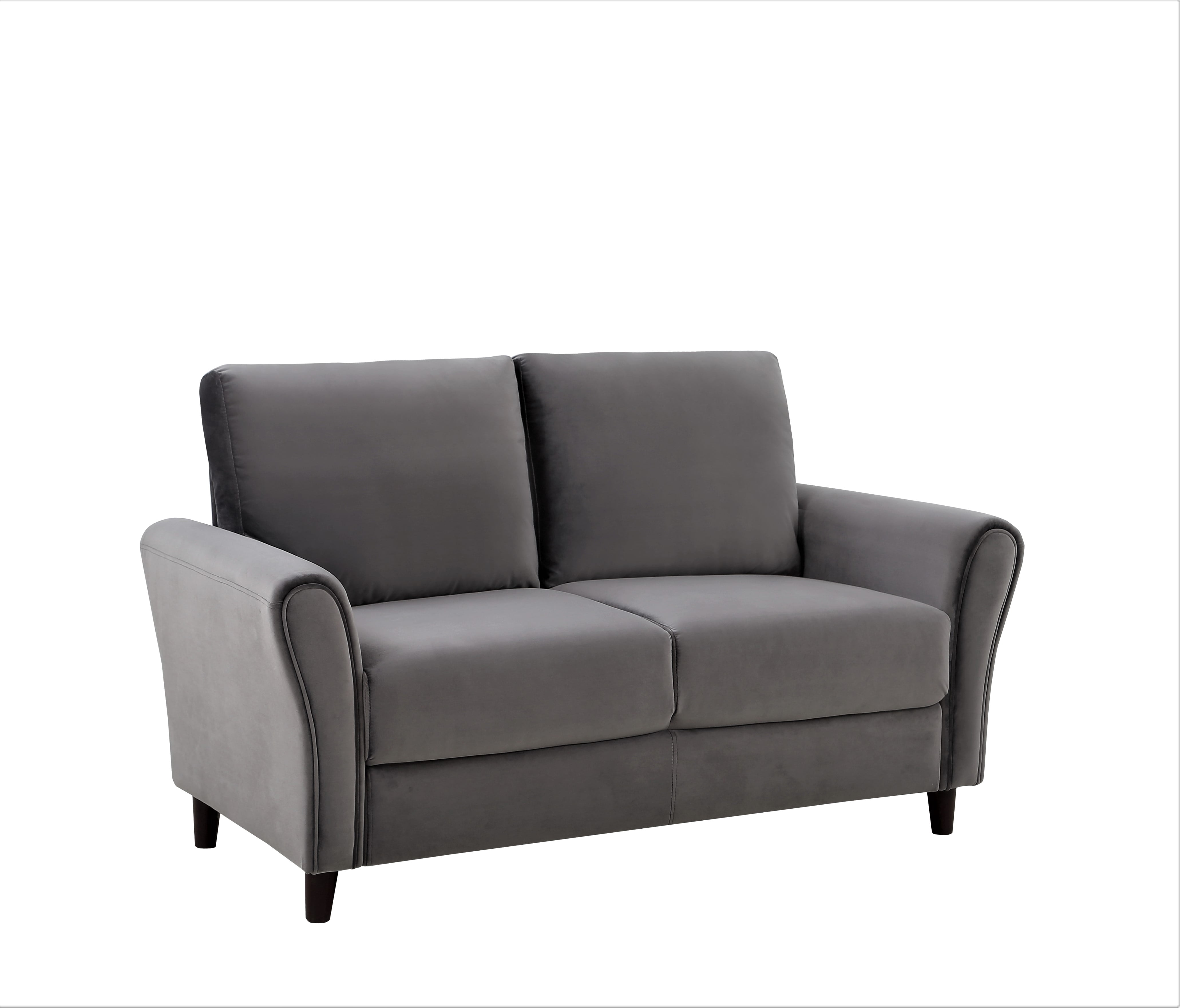 US Pride Furniture Corel 58.27" Flared Arm Gray Velvet Loveseat